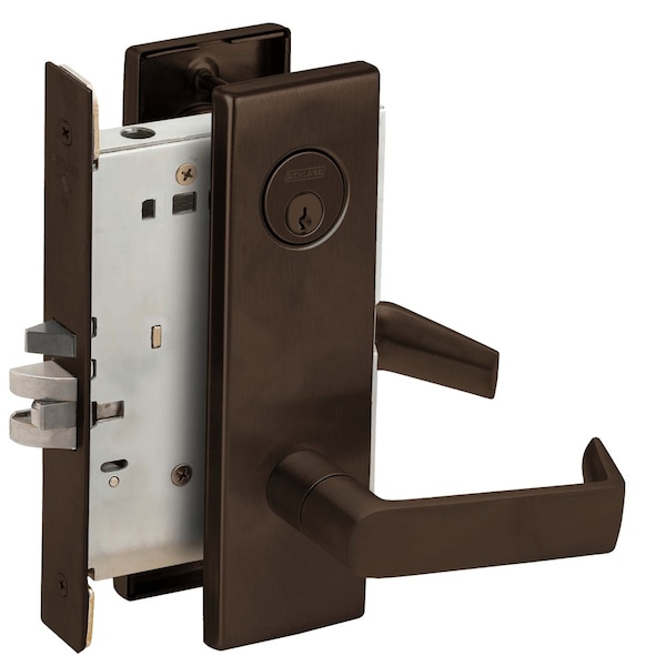 Schlage Grade 1 Classroom Mortise Lock, Conventional Cylinder, S123 Keyway, 06 Lever, N Escutcheon, Dark Oxi L9070P 06N 613 - main